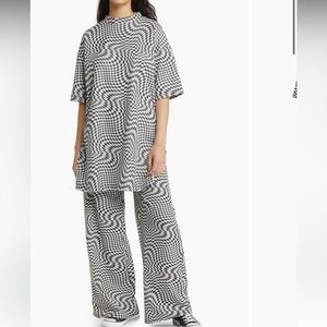 Dressed in LALA Black and White Wide Leg Set